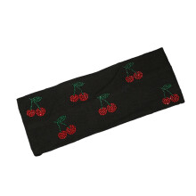 Rhinestones Cherry Decors Sport Hairband Breathable-Black