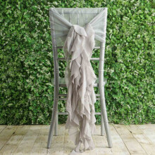 Premium Chiffon Chair Cover with Curly Sashes