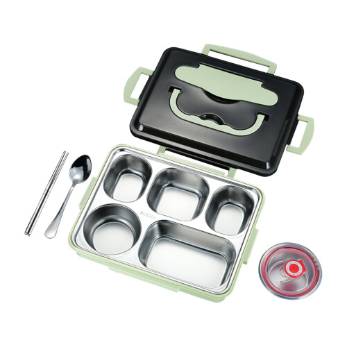 5-Compartment Stainless Steel Thermal Lunch Box