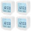 4Pcs Plastic Electronic Alarm Clock White with Clear Display for Home 4