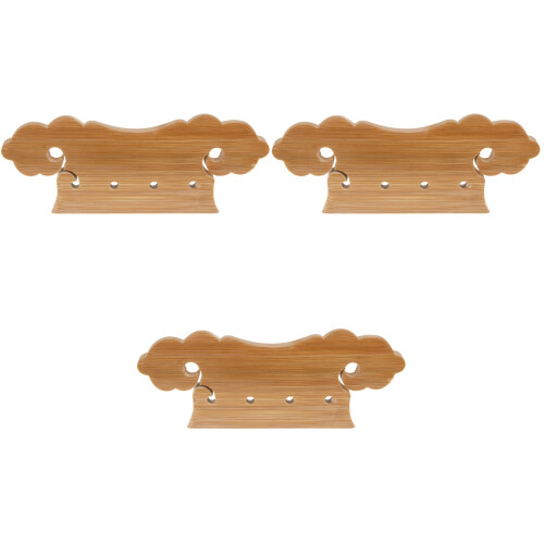 3Pcs Durable Bamboo Pipa Bridge Tailpiece Handmade Khaki Accessory 2