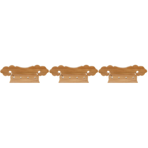 3Pcs Pipa Bridge Tailpiece Bamboo Handmade Durable Khaki Replacement 2