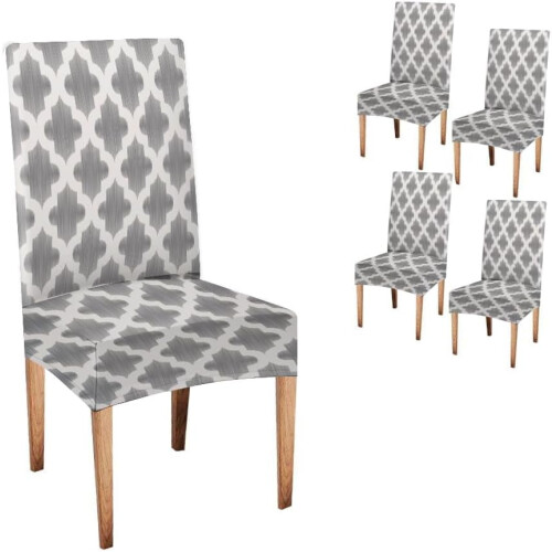 Moroccan Dining Chair Covers Set of 4 – Polyester Spandex