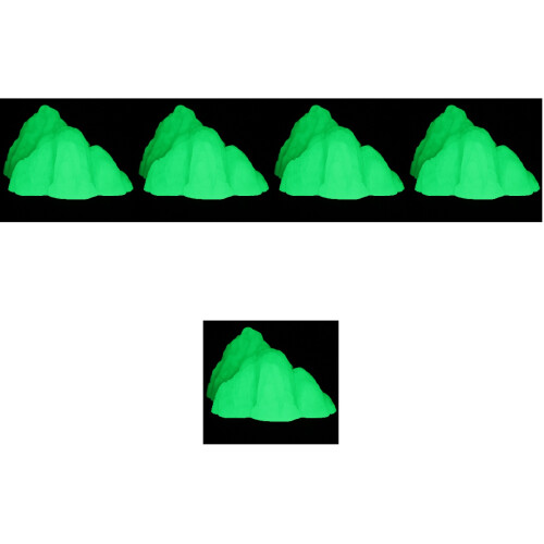 5Pcs Compact Light Green Rockery Decor Decorative Aquarium Accessory 2