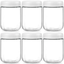 6-Pack 16 oz Wide-Mouth Glass Jars with Airtight Lids