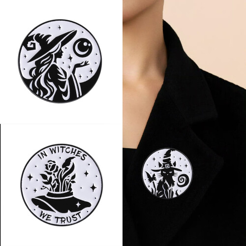 Mondphase Hexen Brosche Emaille Goth Pin Schwarze-QHXZ4803 2