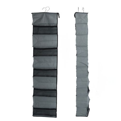 10-Layer Hanging Clothes Storage Bag, Nonwoven, Grey 1