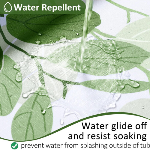 Leaf Pattern Linen Shower Curtain 72x72 in 1