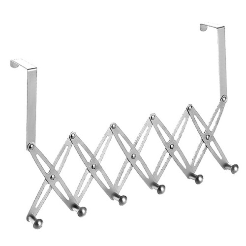 Over Door Hook Rack – Stainless Steel, Adjustable, 6Hooks 2