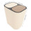 Khaki Dual-Compartment Press-Lid Trash Can, 33x29x21cm 2