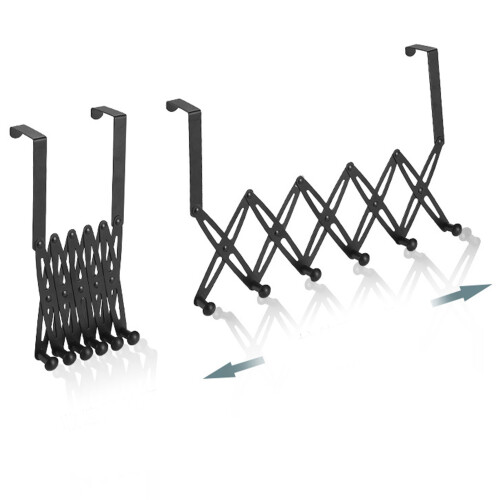 Over Door Hook Rack – Stainless Steel, Adjustable, 6Hooks 1