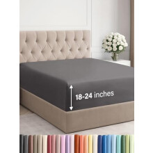 Sábana bajera ajustable tamaño King con bolsillo profundo – Ultrasuave, 45-60 cm