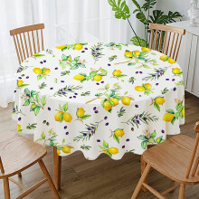 Lemon Print Polyester Tablecloth 152 cm Round