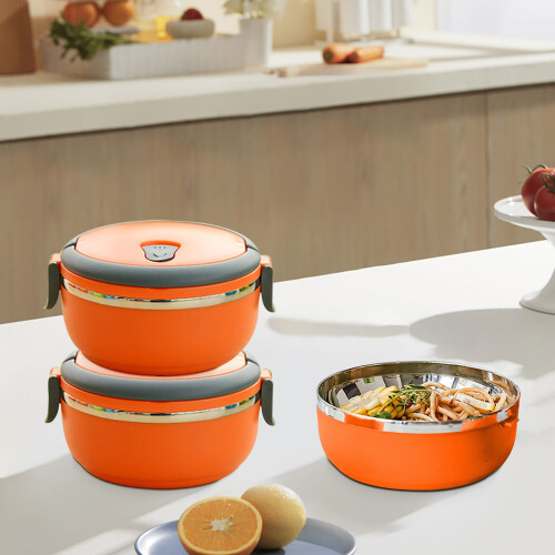 Stainless Steel Round Lunch Box – Leakproof &