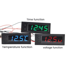 Car Digital Clock with Voltage & Temp Display