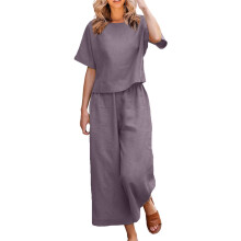 Women's Casual Two-Piece Top and Pant Set