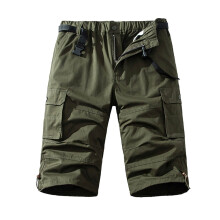 Herre cargoshorts med stretchtalje, 18 cm indersøm