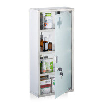 Medizinschrank, abschließbare Glastür, 4 Fächer