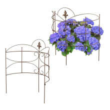 Plant Support Stakes, 2-Piece Iron Fleur-de-Lis Design