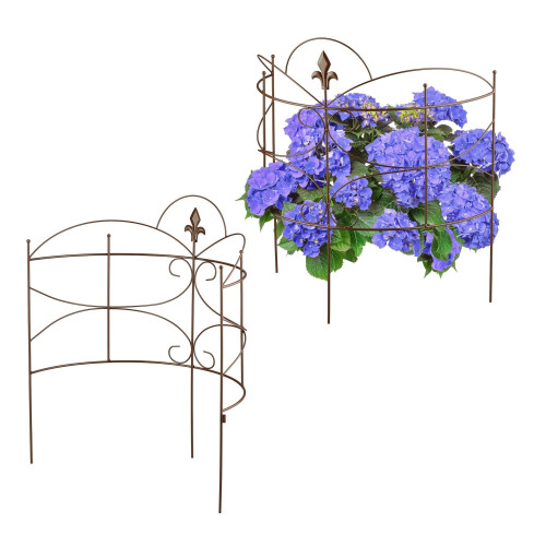 Plant Support Stakes, 2-Piece Iron Fleur-de-Lis Design