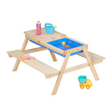 Picknickbank für Kinder mit Wasser- und Sandspieltisch