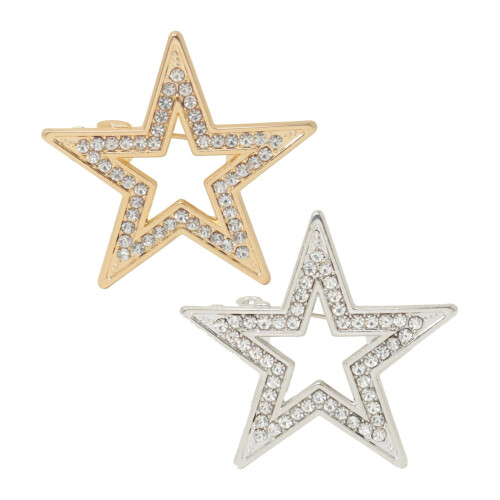 Broche étoile 2 pièces pour une fixation sûre pendant les-Argent 1
