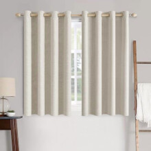 Faux Linen Blackout Curtains 52 x 84 in (2 Panels)