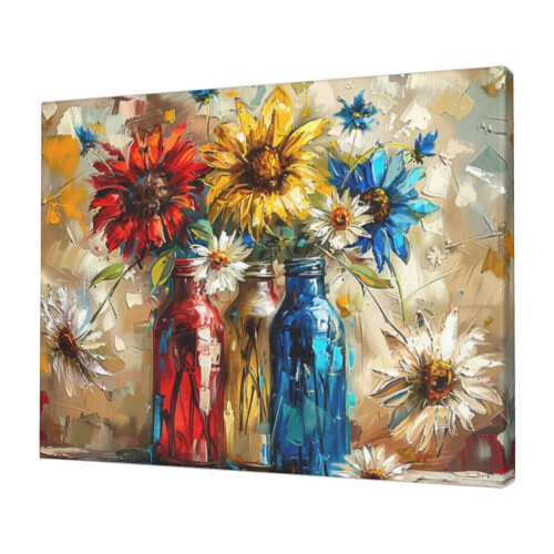 12x16in Floral Vase Canvas Wall Art