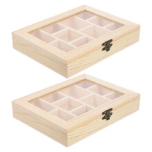 Aufbewahrungsbox aus Holz zum Selberbauen mit 10 transparenten Fächern