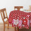 Valentine's Day Tablecloth 60x60 Inch Round Red Polyester 5
