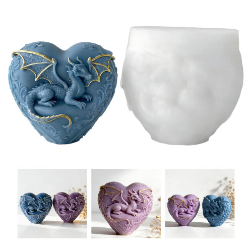 Practical Heart Flying Dragon Shape Silicone Mold Portable 1
