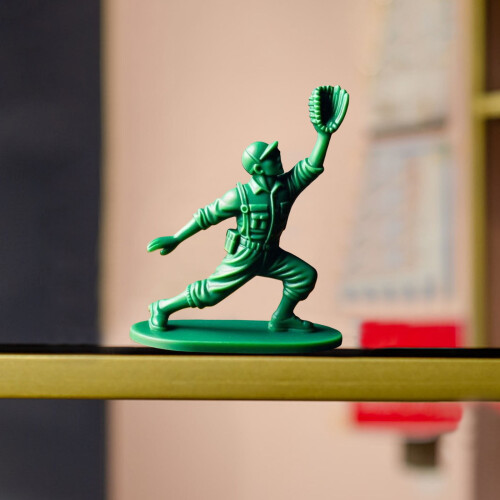 Ensemble de 6 mini-statues de soldats de baseball verts 2