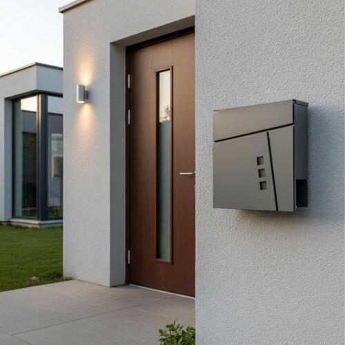 Wall-Mounted Mailbox with Newspaper Holder, Weatherproof 2