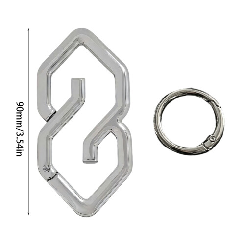 Creative Keychain Base Geometric Design Zinc-bright silver 1