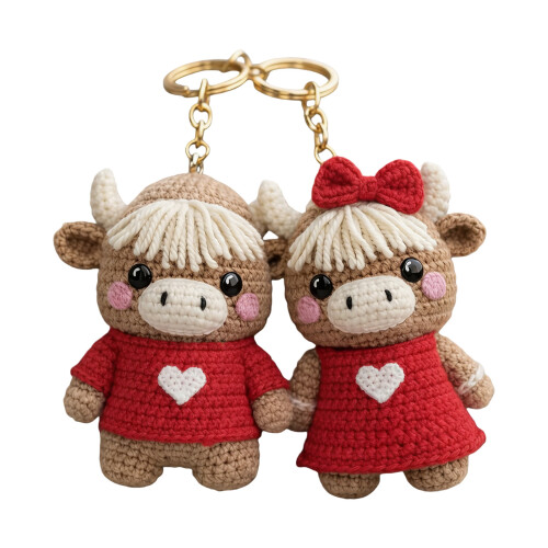 Modieuze Highland Cow-sleutelhangers-A 1