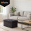 Gray Velvet Storage Pouf - Foldable, 76x38x38 cm 5
