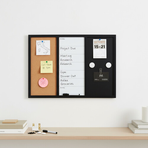 3-in-1-Kombinationstafel mit Whiteboard, Korkplatte und Planer 2