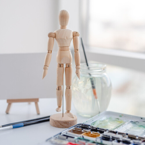 Sada dřevěných kloubových figurín, 30 cm, 2 kusy 1