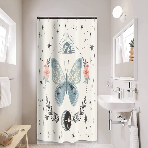 Boho Butterfly Shower Curtain 36x72in Waterproof Polyester 1
