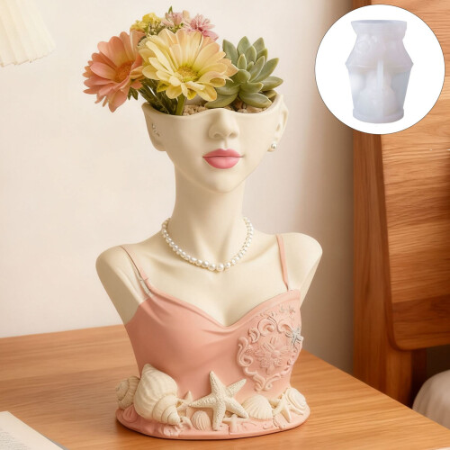 Soft Silicone Lady Planter Mold With Easy Release For Handmade 1