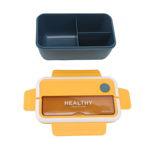 1400ml Plastic Bento Box with Dividers 2