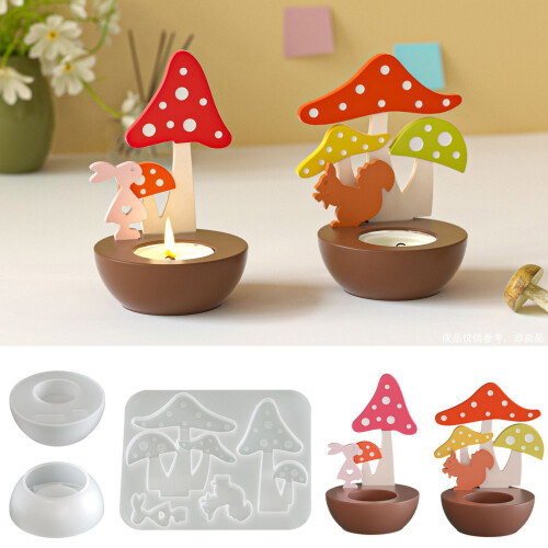 Rabbit Shape Candle Holder Silicone Mold Crafting Supplies 1