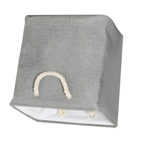Fabric Storage Hamper Cotton Cloth Laundry Basket Grey 2