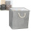 Fabric Storage Hamper Cotton Cloth Laundry Basket Grey 5