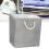 Fabric Storage Hamper Cotton Cloth Laundry Basket Grey 6