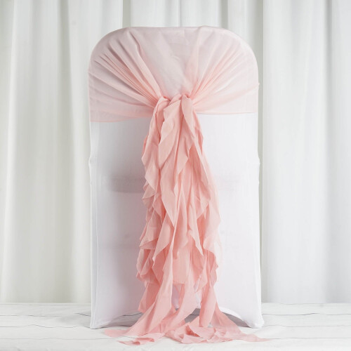Blush Chiffon Chair Sashes – 10-Pack 2