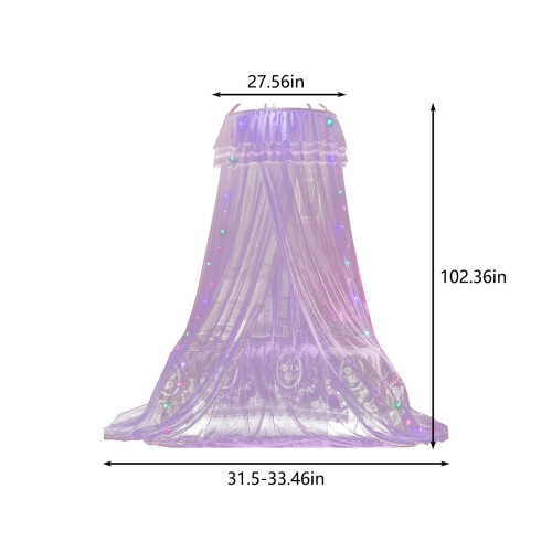 Κρεμαστό κρεβάτι Princess Star με σκελετό Rainbow, από μονό έως queen size κρεβάτι 2