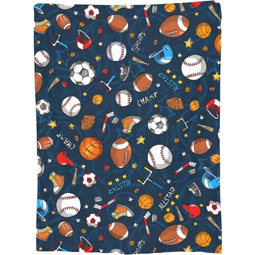 Couverture à thème sportif 50 x 60 pouces en microfibre 1