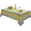 Rectangle Tablecloth 60 x 84 in, Yellow Grey Olive Print 3