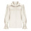 Women's Satin Collared Button Front Puff Sleeve-apricot L 3